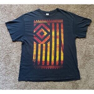 Native American Tribal Flag T-Shirt Men's Size XL Black Graphic Short Sleeve